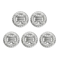 5 StüCk Metallrunde KnöPfe 25Mm Legierung Knopfstiel NäHen Handwerk KnöPfe Weiß