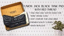 ROYAL ENFIELD GT 650CC UNION JACK RED THREAD STITCHED "BLACK TANK KNEE PAD"