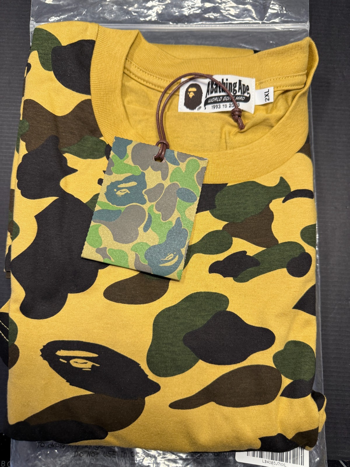 A Bathing Ape BAPE 1st Yellow Camo Point Tee T-Shirt SIZE 2XL XXL - NEW IN BAG thumbnail 3