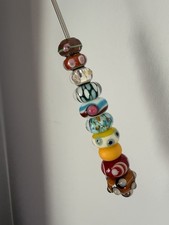 Nalu glass Beads - Charm Bundle X 10 - Jewellery Job Lot - handmade Devon UK 