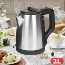 2L Electric Kettle 1800W Stainless Steel Cordless Jug Overheat Protection UK