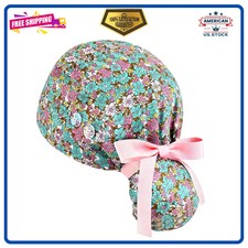 Satin Lined Scrub Cap Women, 100 Cotton Surgical Caps for Nurses  Doctors