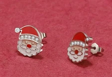 Christmas earrings Santa fashion jewelry SMALL NEW Free Shipping 0.6 Inch