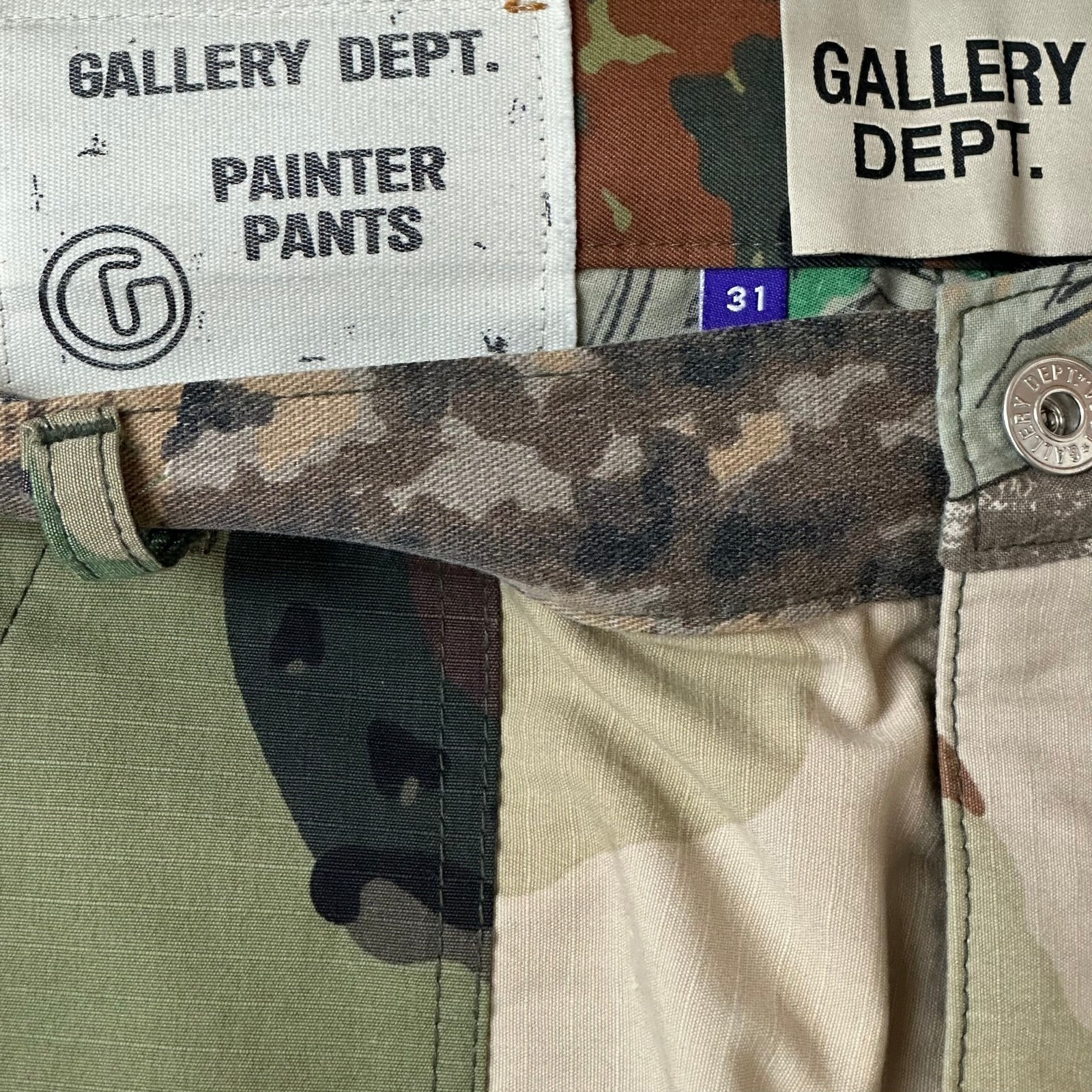 gallery dept fatigued pappy painter camo pants patchwork image 9