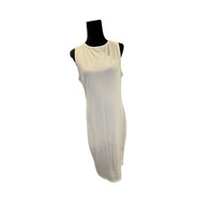 Pretty Garden Women’s White Ribbed Sleeveless Midi Dress Size XL | Casual Summer
