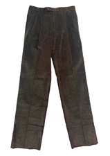 NEW Jos A Bank 36 Unhemmed Green Corduroy Dress Pants Pleated Windsor Cord