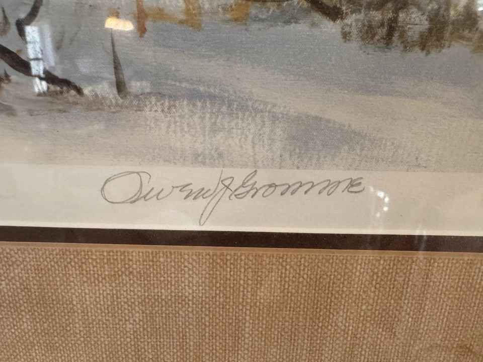 Owen J. Gromme Arte Impreso Firmado 696/850 Enmarcado Pavo Impresión 1983 Foto 3 de 4