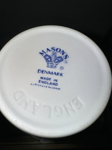 Mason's Denmark - Blue Slanfed Mugs 3 7/8, Set Of 2 - Picture 4 of 4