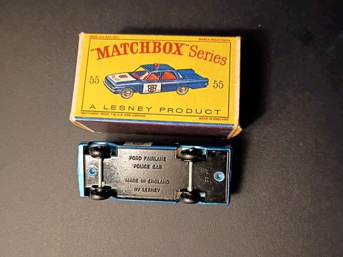 Matchbox #55B Ford Fairlane Police Car 1963 Rare KT BPW In Solid Orginal D2 Box - Picture 12 of 17