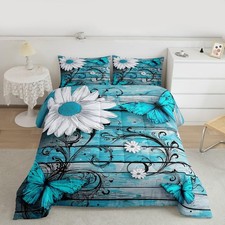 Butterfly Bedding Sets for Girls Teens Women Bedroom Rustic Twin, Multi 5123