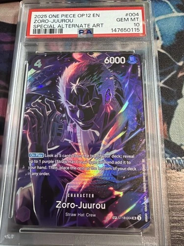 2025 ONE PIECE ST18-004 ZORO JUUROU OP12 LEGACY OF THE MASTER SP PSA 10 GEM MINT