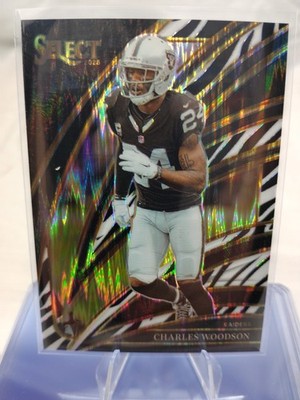 2025 Panini Select Club Level Zebra Prizm Charles Woodson Raiders #250 HOF