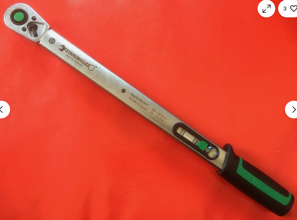 Stahlwille 721QR/15 Quick Release Torque Wrench, 1/2"" Dr 30-150 Nm, 25-110 ft/lb