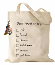 100% Premium Cotton Canvas Shopping Bag Shoulder Tote Shopper Bags Reusable