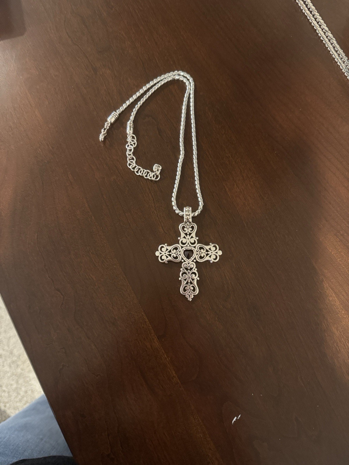 Brighton “Endless Love“ Ruby Red Silver Cross Nec… - image 8