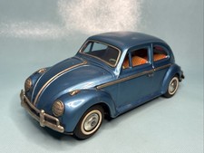 BANDAI VOLKSWAGEN BEETLE TIN BATTERY TOY CAR VISIBLE ENGINE Bug - Made Japan