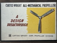 Vintage 35mm Glass Slide Aircraft Curtiss-Wright All-Mechanical Propeller