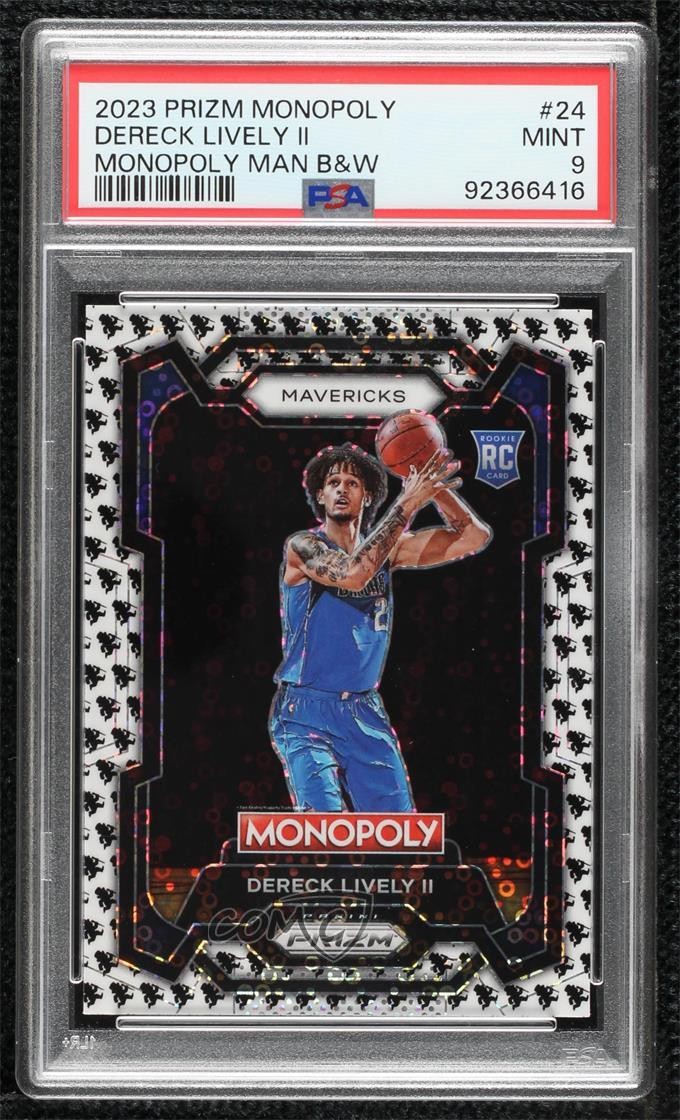 2023 Prizm Monopoly Man Black & White Dereck Lively II PSA 9 MINT Rookie RC 14do