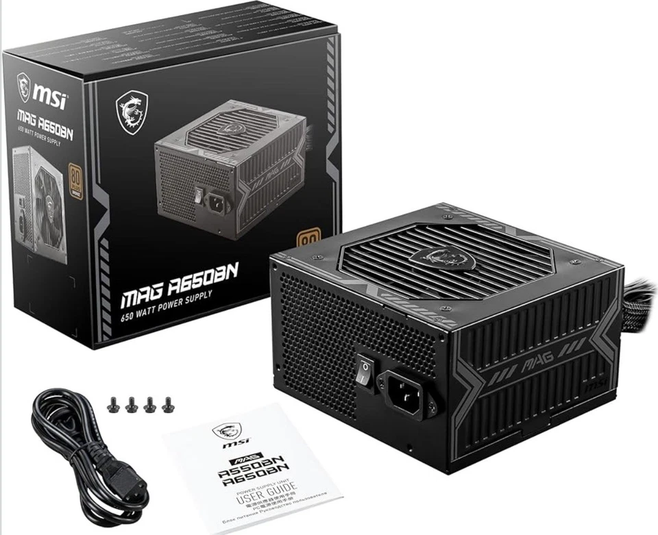 MSI MAG A650BN 650W ATX 80+ BRONZE Power Supply PSU - Image 2 of 4