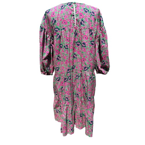 Sundry Floral Dress Sz 3 Large Floral Midi Cotton Boho Cottage Peasant Prairie - Picture 2 of 11