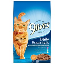 9Lives Daily Essentials Dry Cat Food 3.15 lb High Protein Salmon Chicken Beef