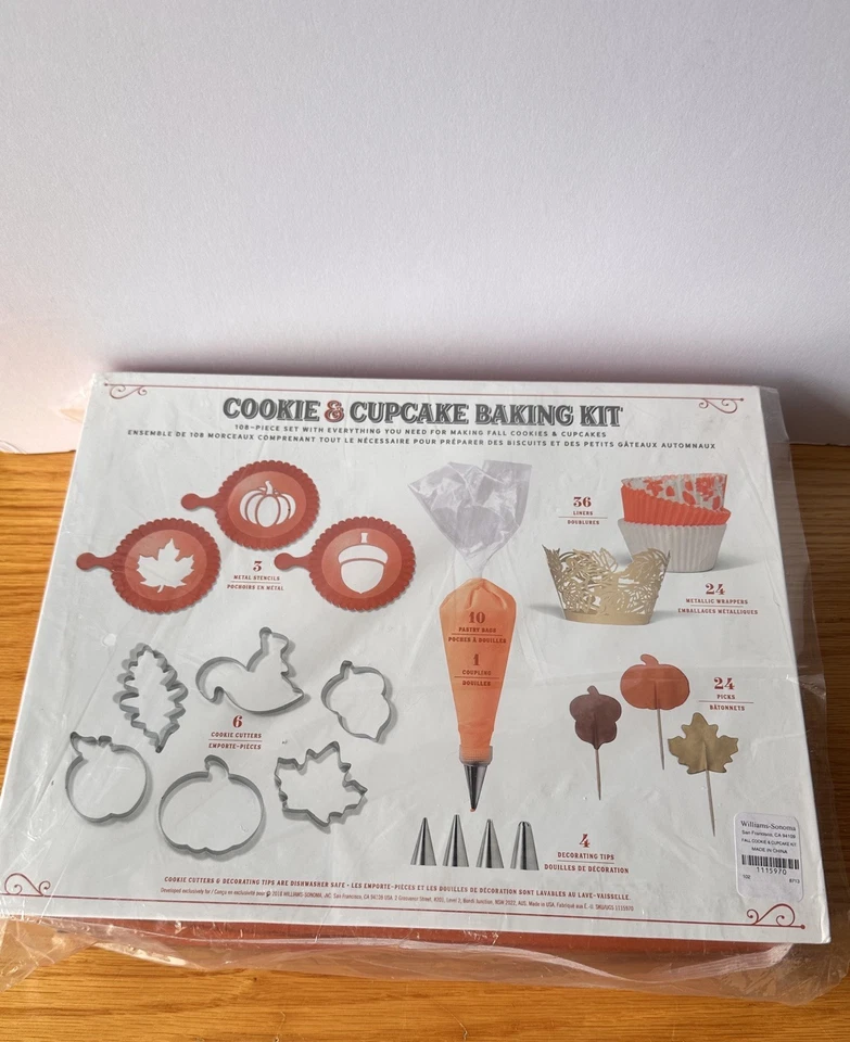 KIT PARA HORNEAR GALLETAS Y CUPCAKES WILLIAMS SONOMA PARA OTOÑO/ACCIÓN DE GRACIAS NUEVO Foto 2 de 2