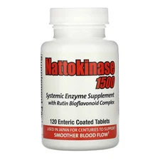 2 X Naturally Vitamins, Nattokinase 1500, Systemic Enzyme Supplement, 120 Enteri