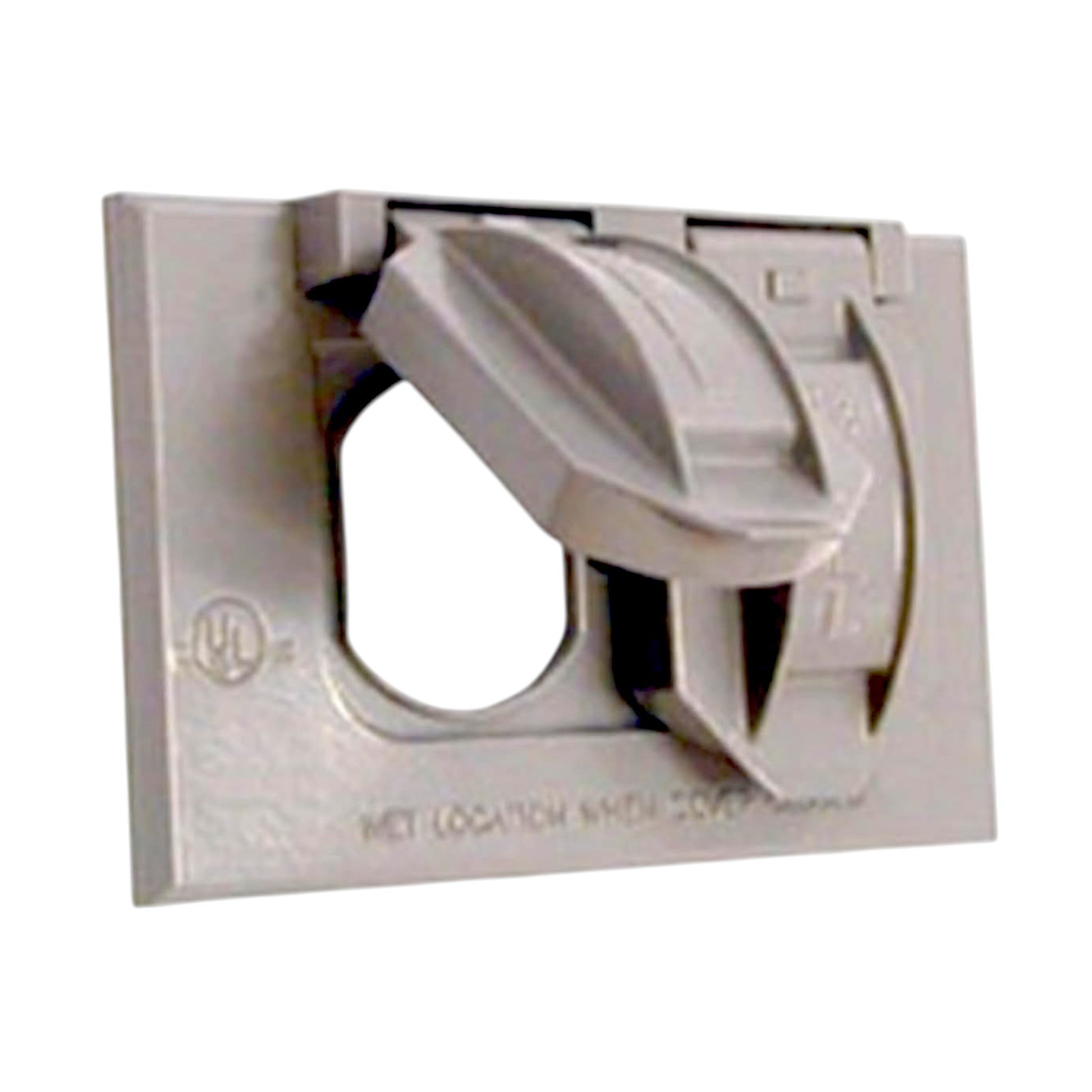 Hubbell-Bell 5180-5 1-Gang Horizontal Weatherproof Cover Duplex Gray Device