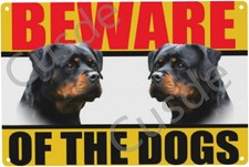 Beware of The Dogs Metal Tin Sign Security Warning Guard 8x12