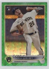 2022 Topps Chrome Logofractor Edition Green Refractor 10/99 Aaron Ashby #91 4d3