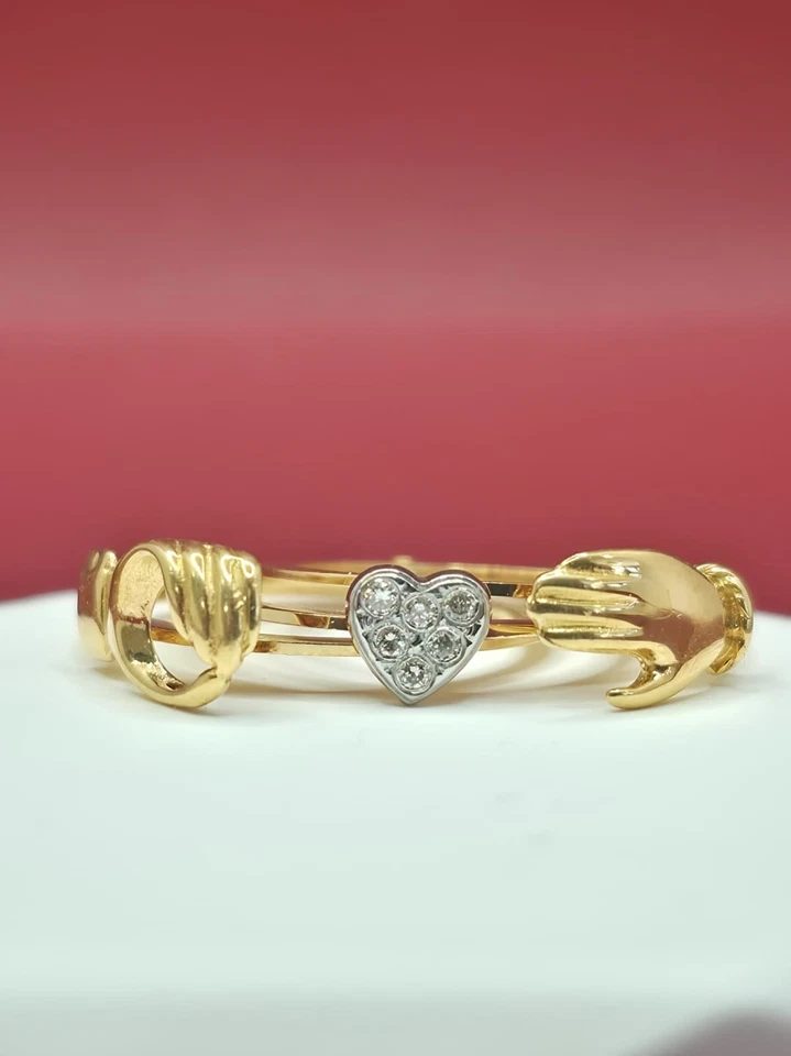 Bague or jaune 18 carats + diamants  - Photo 3/4
