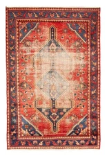 Traditional Vintage Hand-Knotted Area Rug 3'3" x 4'11" Oriental Wool Carpet