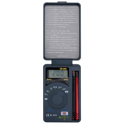 XB866 Auto Range LCD Voltmeter Tester Werkzeug AC/DC Pocket Digital Multimeter