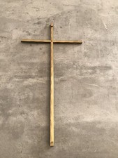 Vintage Brass Cross Wall Hanging MCM Religiou...