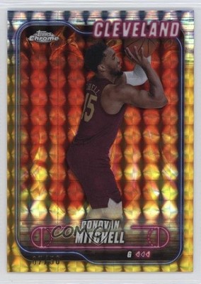 2024-25 Topps Chrome Gold Geometric Refractor /50 Donovan Mitchell #69 7ba