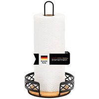 Bremermann KüChenrollenhalter Aus Bambus Und Schwarzem Metall, Freistehend