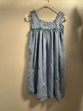 Stella McCartney Kids Embroidered Floral Garden Denim Dress Girls 10