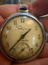Vintage Ingraham Baltimore Pocket Watch Manual Wind Sub-Seconds Cream Dial