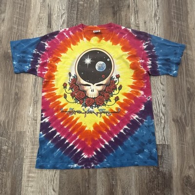 Vintage Grateful Dead Space Your Face Tee Shirt Liquid Blue 1992 XL Tie Dye AOP 
