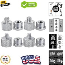 Mic Stand Adapter Set 8 pieces Metal Microphone Stand Screw Thread Adapter 5/...