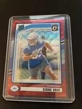 2024 Panini Donruss Rated Rookie Sione Vaki #332 Optic Preview Red Wave Prizm RC