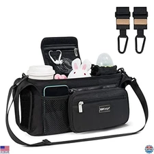 TOPDesign Universal Baby Stroller Organizer, Stroller Caddy with Heightened