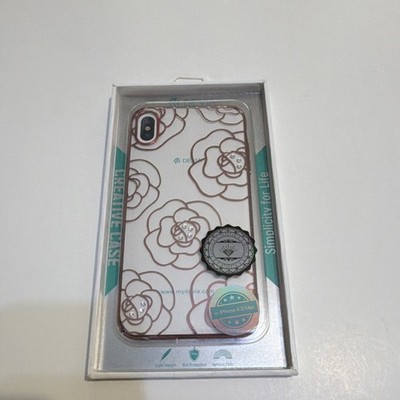 Devia Camellia Crystal Floral Case for iPhone XS Max Rose Gold Clear
