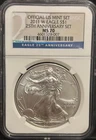 2011-W SILVER EAGLE NGC MS70 25TH ANNIVERSARY SET Burnished