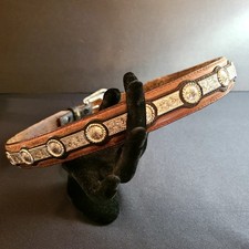 Vintage Women's Leather Western Tony Lama Inspired Belt Silver Conchos Ranch