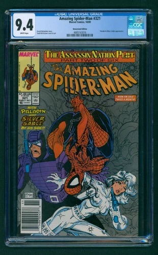 Amazing Spider-man #321 CGC 9.4 White Pages! Newsstand Variant! Todd McFarlane!