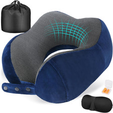 Neck Pillow for Traveling, Travel Pillows for Airplanes,100 Pure Memory Foam Tr