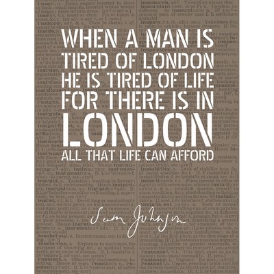 Wörterbuch Seite Zitat Samuel Johnson London Leinwand Wandbild Kunstdruck Poster
