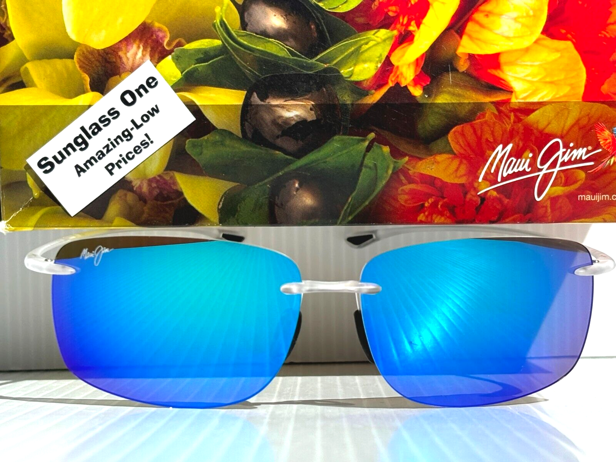 NEW Maui Jim HEMA Matte Crystal POLARIZED Hawaii Blue Lens