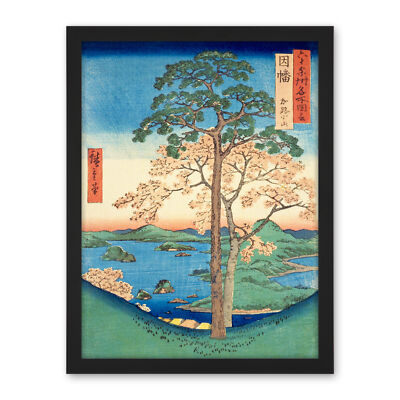 Inaba Province Utagawa Hiroshige Japanese Woodblock Framed Wall Art Print 18X24